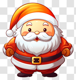 Santa Claus - Cute Santa Claus Cartoon Illustration Transparent PNG