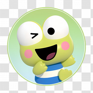 Keroppi - Winking Green Frog Cartoon Character Transparent PNG