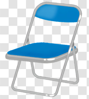 Clipart - Blue Folding Chair For Easy Storage Transparent PNG