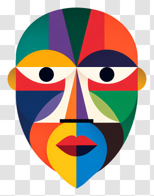 Colorful Mask - Colorful Abstract Face Design Transparent PNG