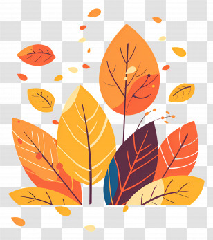 Autumn Leaves - Falling Autumn Leaves In Orange And Yellow Transparent PNG
