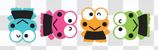 Keroppi - Colorful Frog Cartoon Characters Transparent PNG