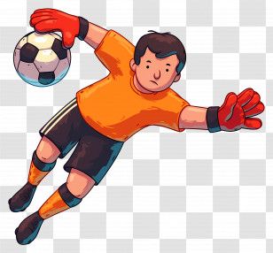 Asian Football Player - Dynamic Soccer Goalkeeper Transparent PNG