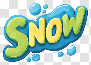 Snow Logo - Green Bubble Snow Word Art Transparent PNG