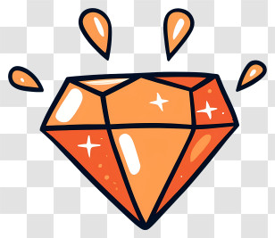 Orange Diamond - Shiny Orange Diamond Transparent PNG