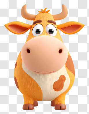 Crazy Cattle - Cartoon Cow With Spots Transparent PNG