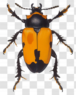 Beetle - Orange And Black Beetle Illustration Transparent PNG