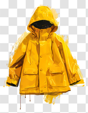Coat - Yellow Raincoat Illustration Transparent PNG