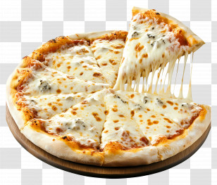 Cheese Pull - Cheesy Pizza With A Slice Lifted Transparent PNG