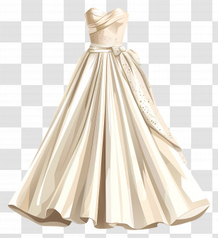 Simple Wedding Dress - Elegant Ivory Wedding Gown Design Transparent PNG