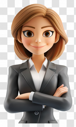 Business Woman - Confident Animated Businesswoman Transparent PNG