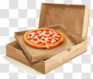 Pizza Box - Pizza Delivery In A Cardboard Box Transparent PNG