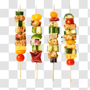 World Kebab Day - Colorful Vegetable And Meat Skewers Transparent PNG