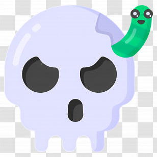 Snake Skull - Cartoon Skull With Worm Transparent PNG