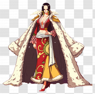 Boa Hancock - Elegant Cartoon Woman In Regal Outfit Transparent PNG