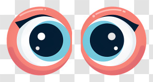 Googly Eyes - Cartoon Eyes Looking In Comic Style Transparent PNG
