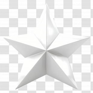 White Star - White Glossy Five-Pointed Star Transparent PNG