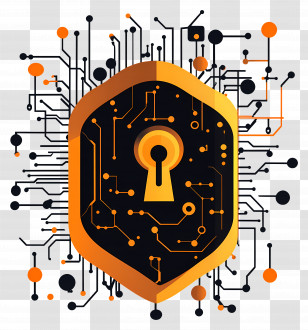 Cyber Security - Digital Lock With Circuit Design Transparent PNG