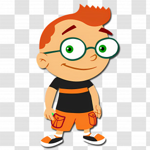 Cartoon Character - Cartoon Boy With Red Hair And Glasses Transparent PNG