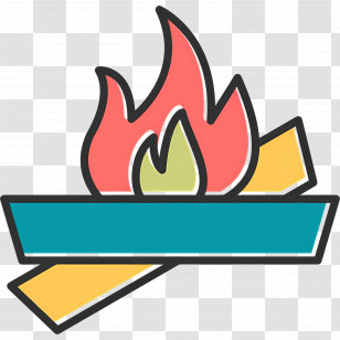 Camping Fire - Symbolic Fire Illustration Transparent PNG