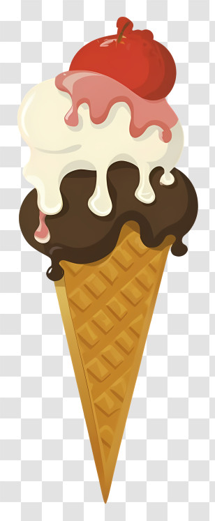 Ice Cream Cone - Delicious Ice Cream Cone Illustration Transparent PNG
