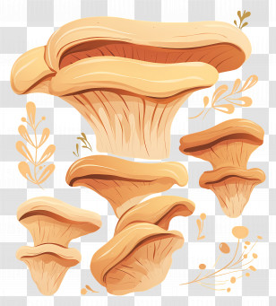 Oyster Fungus Mushroom - Natural Mushroom Illustration Transparent PNG