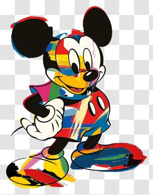 Mickey - Abstract Colorful Cartoon Character Design Transparent PNG