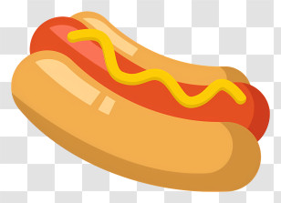 Hot Dog - Simple Hotdog With Mustard Swirl Transparent PNG