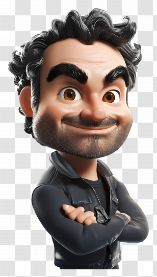 Johnny Galecki - Cheerful 3D Cartoon Man Character Transparent PNG
