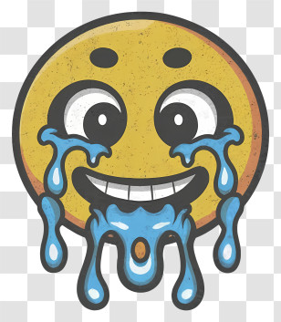 Cartoon - Funny Laughing Emoji With Tears Transparent PNG