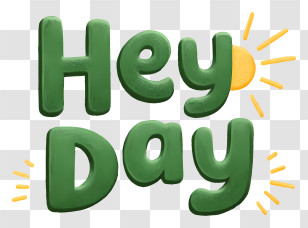Hey Day - Playful Green Hey Day Logo Transparent PNG
