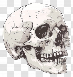 Skull - Detailed Human Skull Illustration Transparent PNG