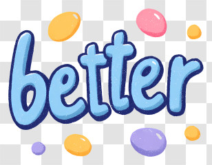 Better - Playful 'better' Blue Text Doodle Transparent PNG