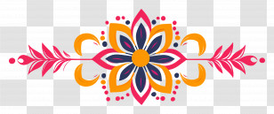 Rakhi - Colorful Floral Design Transparent PNG