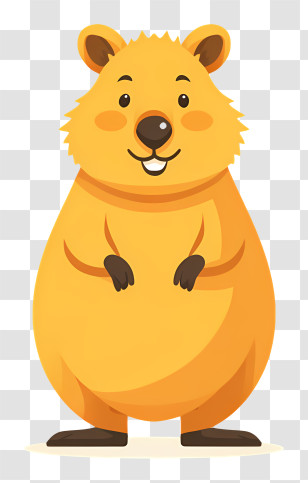 Quokka Logo - Cute Yellow Cartoon Animal Transparent PNG