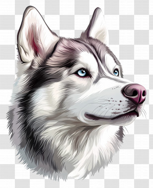Dog Husky - Siberian Husky Portrait With Blue Eyes Transparent PNG