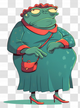 Cartoon Toad - Frog Wearing A Dress Transparent PNG