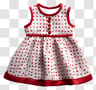 Cute Little Girl Dress - Red Polka Dot Dress Transparent PNG