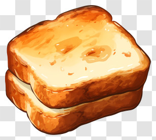 Toast - Golden Toasted Bread Slices Transparent PNG