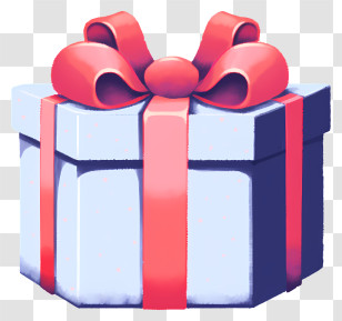 Gift - White Gift Box Topped With Pink Bow For Special Occasions Transparent PNG