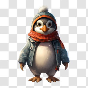 Christmas Penguin - Cute Penguin In Winter Clothes Transparent PNG