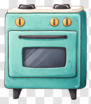 Kitchen Oven - Retro Teal Oven Appliance Transparent PNG