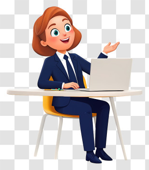 Businesswoman At Laptop Transparent PNG