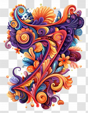 Number 7 - Artistic Number Seven Transparent PNG