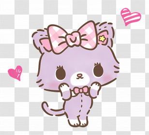 Mewkledreamy - Cute Purple Cartoon Cat Illustration Transparent PNG