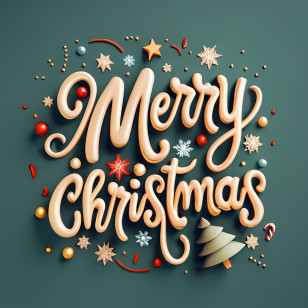 Merry Christmas - Festive Merry Christmas Typography Transparent PNG