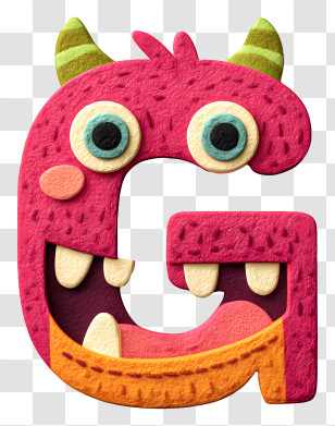 Cute Monster Alphabet G - Playful Monster G Character Transparent PNG