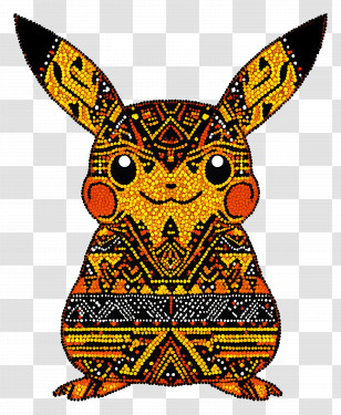 Pokemon Pikachu - Colorful Pikachu Pattern Design Transparent PNG