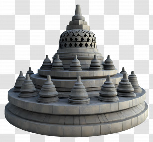 Borobudur Temple - Buddhist Stupa Structure Illustration Transparent PNG
