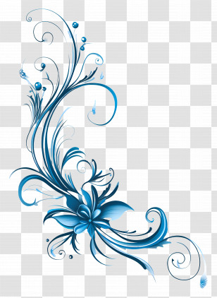 Blue - Blue Floral Design Illustration Transparent PNG